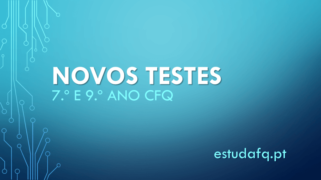 Adicionados novos testes 7.º e 9.º ano