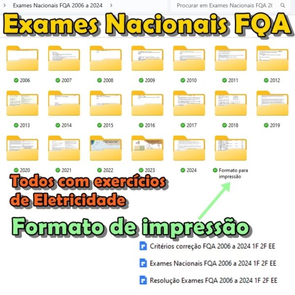 Exames nacionais FQA 2006 a 2024 pdf resolução criterios formato impressão