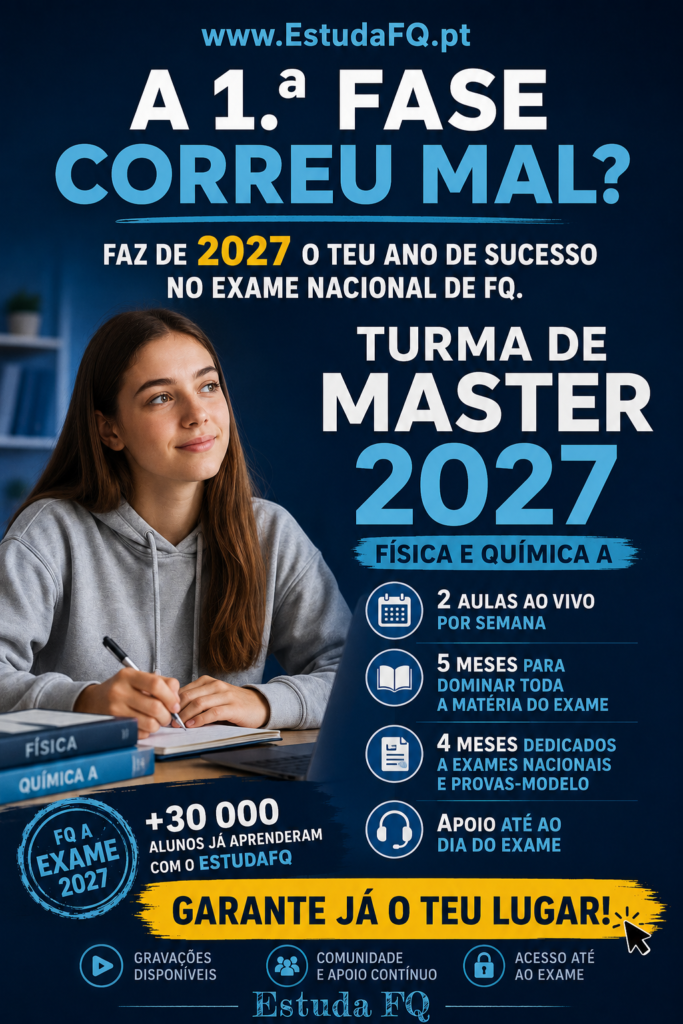 Inscrição no Master para o Exame Nacional de Física e Química A 2027 EstudaFQ IAVE EDUQA